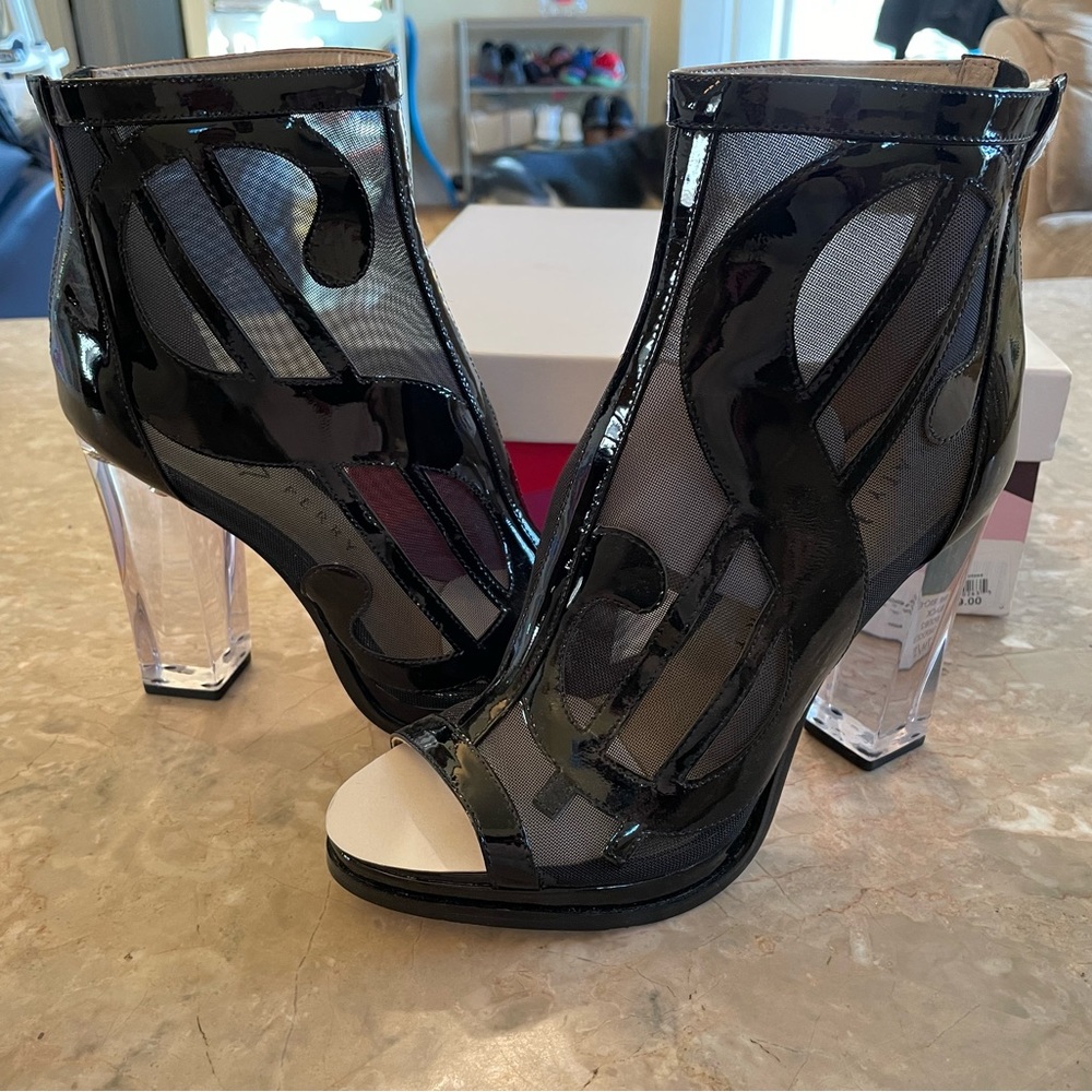 NIB Katy Perry Richie Mesh Patent Black Sz 7